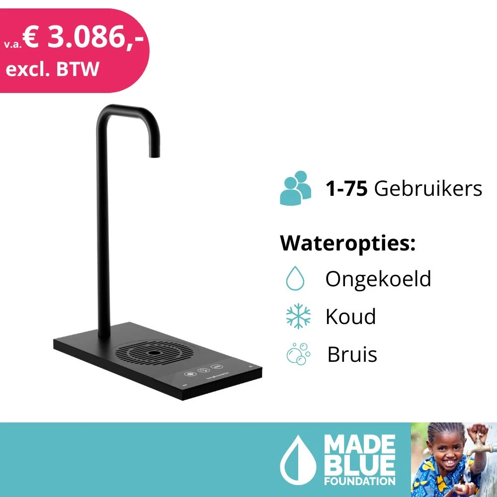 Habit Tap T2 OPBOUW waterttap met energiezuinige inbouw waterkoeler | 1 tot 75 gebruikers ( 50 of 80 liter / uur)