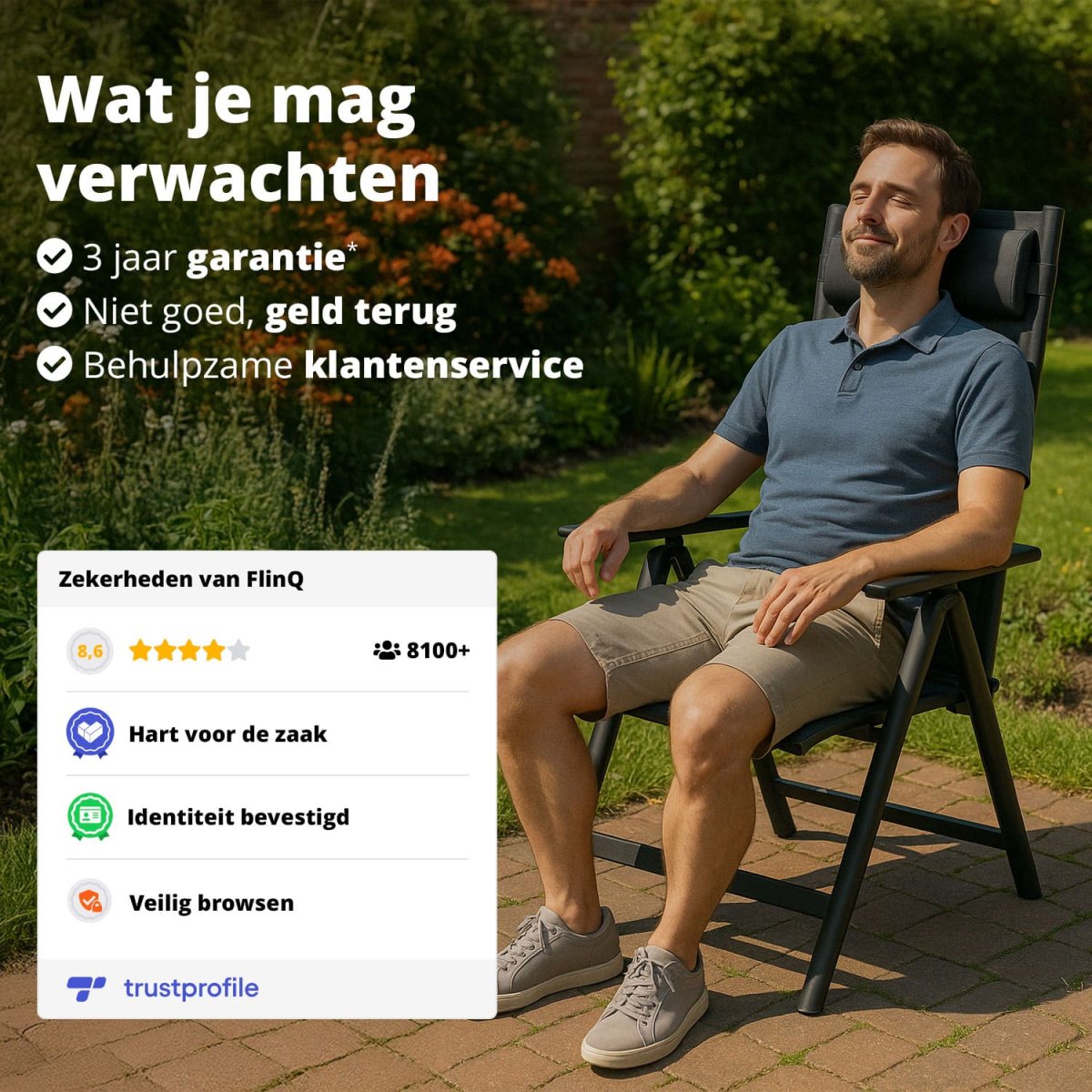 Tweedekans FlinQ Verstelbare Aluminium Tuinstoelen Vylora – 2-pack - Afbeelding 7
