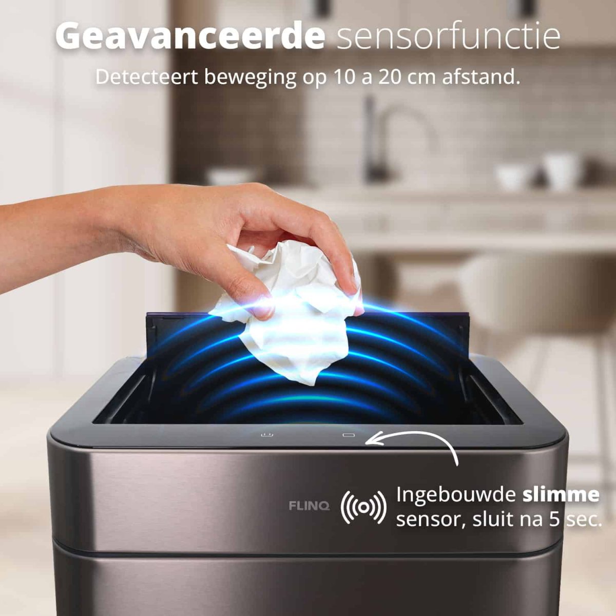 Tweedekans FlinQ Sensor Afvalscheidingsprullenbak 60L Senzaro - Afbeelding 6