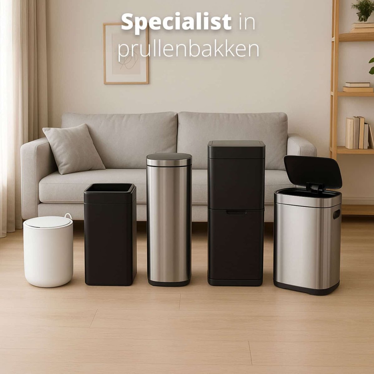 Tweedekans FlinQ Sensor Afvalscheidingsprullenbak 60L Senzaro - Afbeelding 7