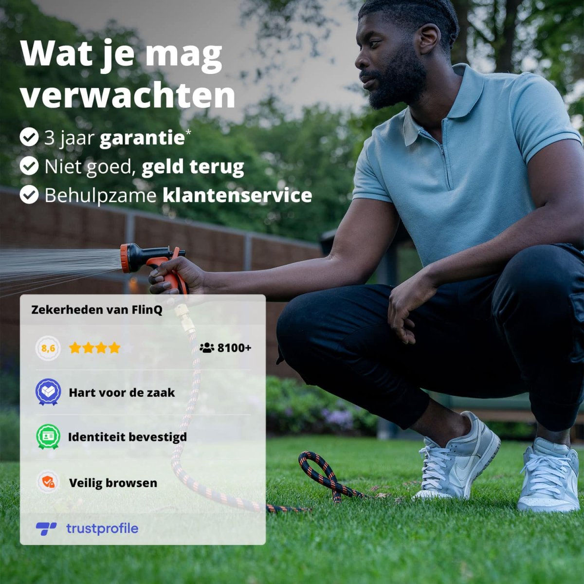 FlinQ Flexibele Tuinslang met Sproeikop - Afbeelding 9