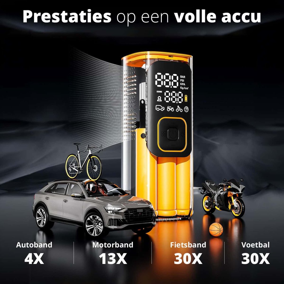 FlinQ Draagbare Luchtcompressor Premium - Afbeelding 7