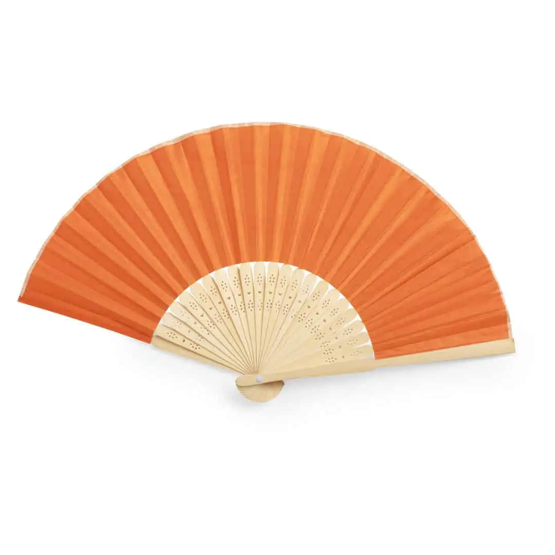 Handwaaier oranje bamboe/polyester - Afbeelding 2