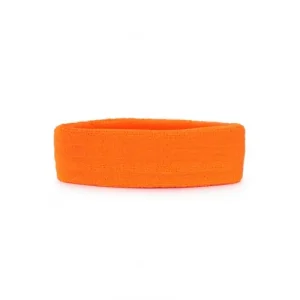 Zweetbandje hoofdband katoen fluor oranje