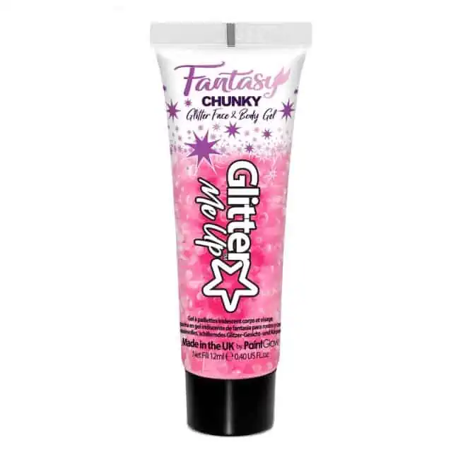 Paintglow Glitter Me Up Fantasy Chunky Glitter face & body gel – Flamingo Fiesta Roze – 12ml - Afbeelding 2