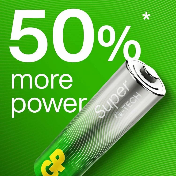 GP Super G-Tech AA batterij alkaline 1,5V 12st - Afbeelding 3