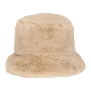 Bucket hat imitatiebont beige – 56 cm