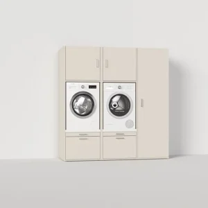 Wastoren kastenwand met lades beige 65x194x207cm