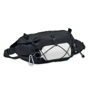 Fanny pack met fleshouder RPET/polyester – zwart