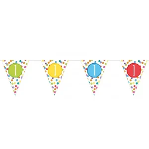 Vlaggenlijn 1 jaar confetti