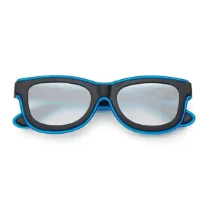 Basic el-wire spacebril zwart | Neon blauw