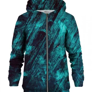 Blue Scratch Zip Hoodie
