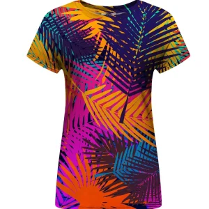 Colorful palm womens t-shirt