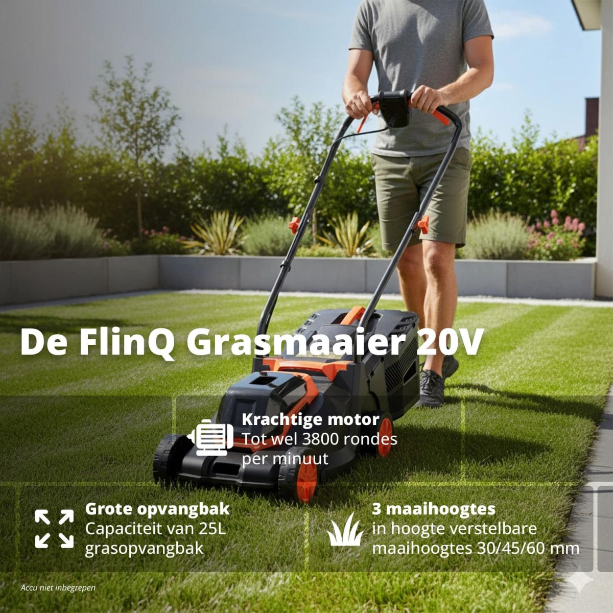 FlinQ Draadloze Grasmaaier 20V - Afbeelding 3