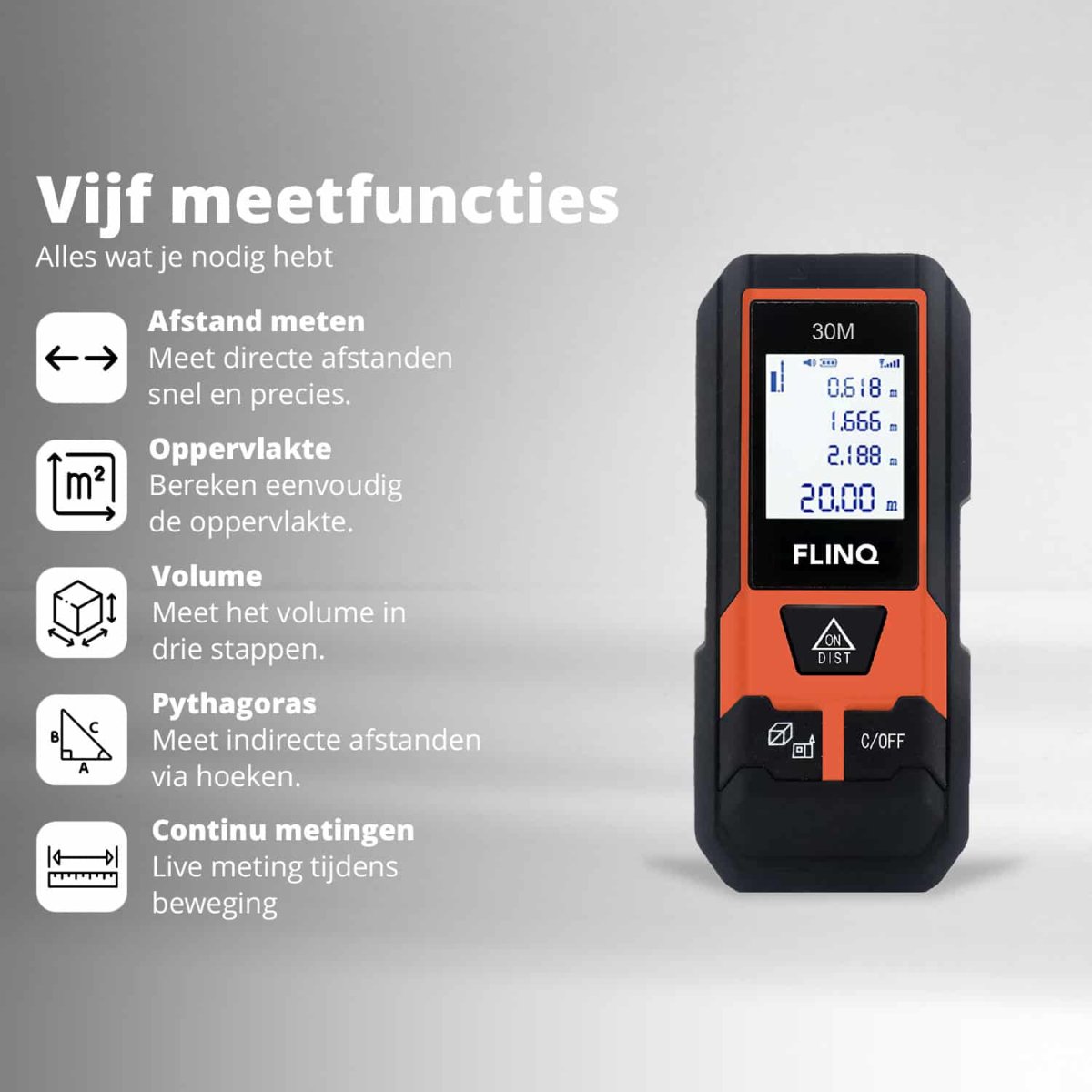 FlinQ Digitale Laser Afstandsmeter - Afbeelding 4