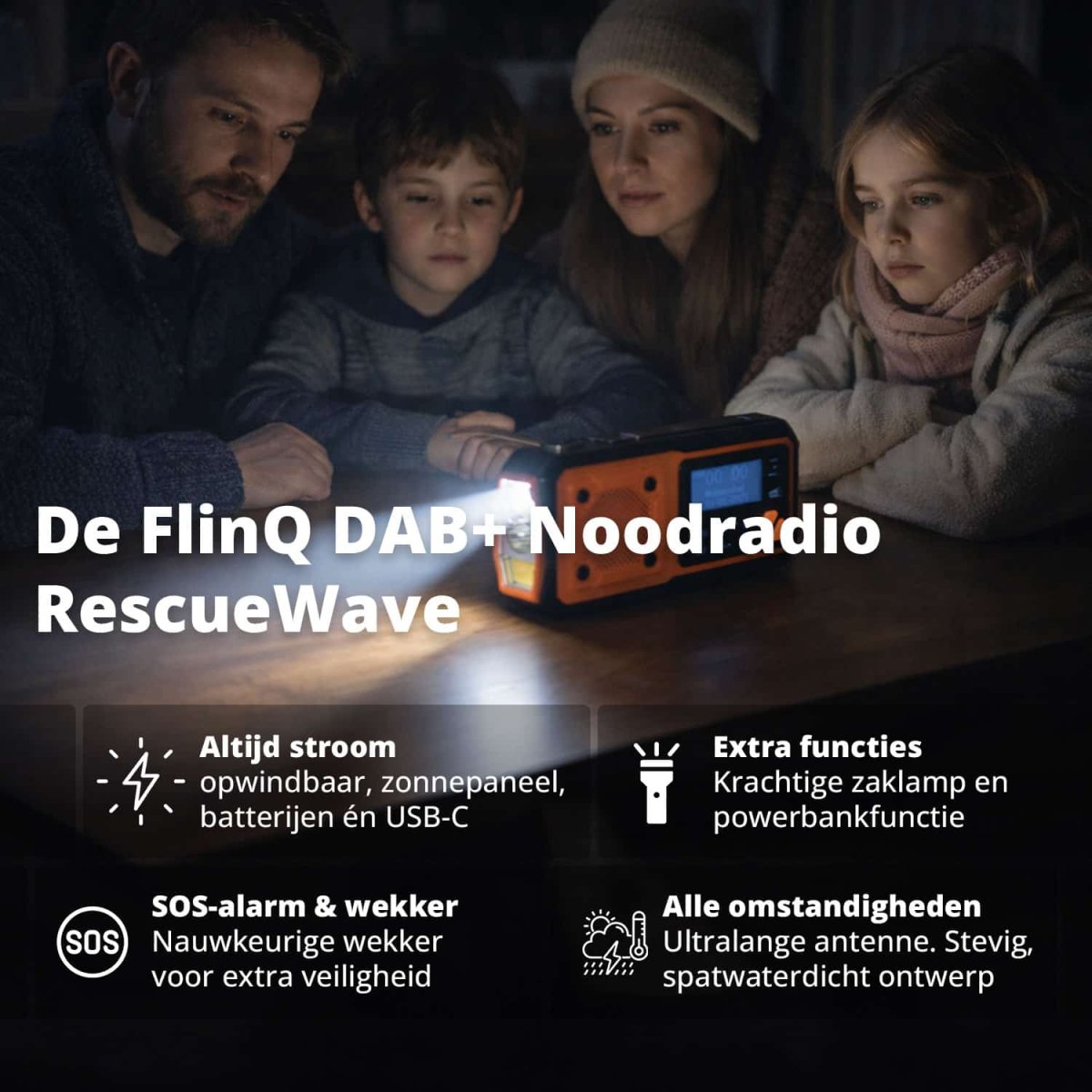 FlinQ FM Noodradio met DAB+ en Bluetooth – RescueWave - Afbeelding 3