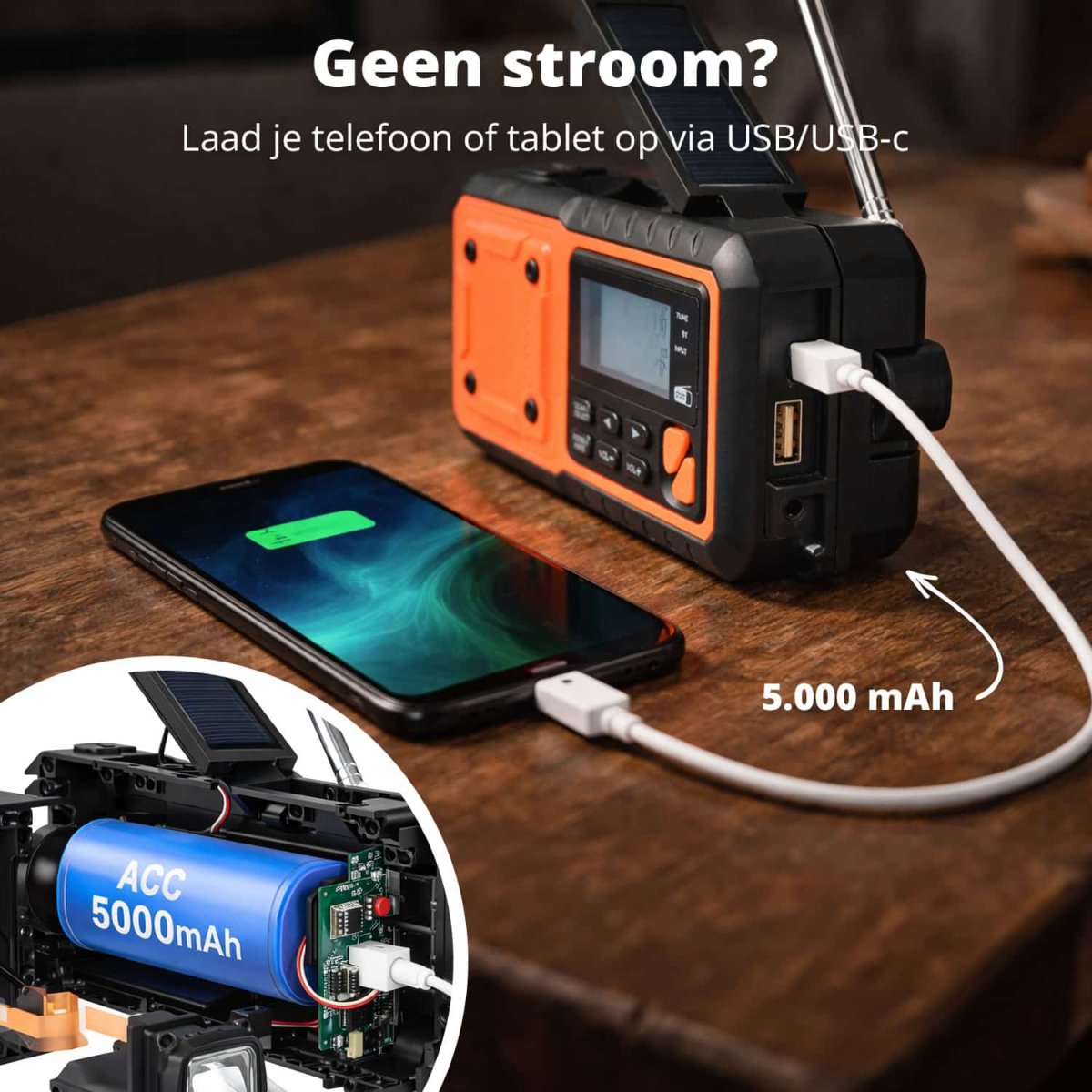 FlinQ FM Noodradio met DAB+ en Bluetooth – RescueWave - Afbeelding 4