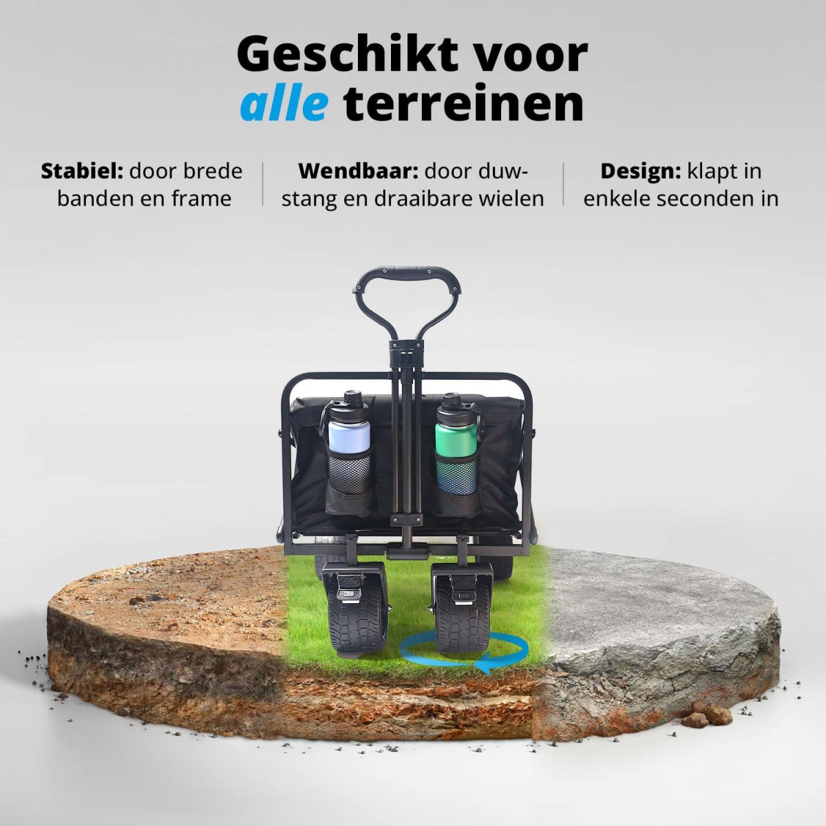 FlinQ Opvouwbare Bolderkar 100 KG - Afbeelding 5