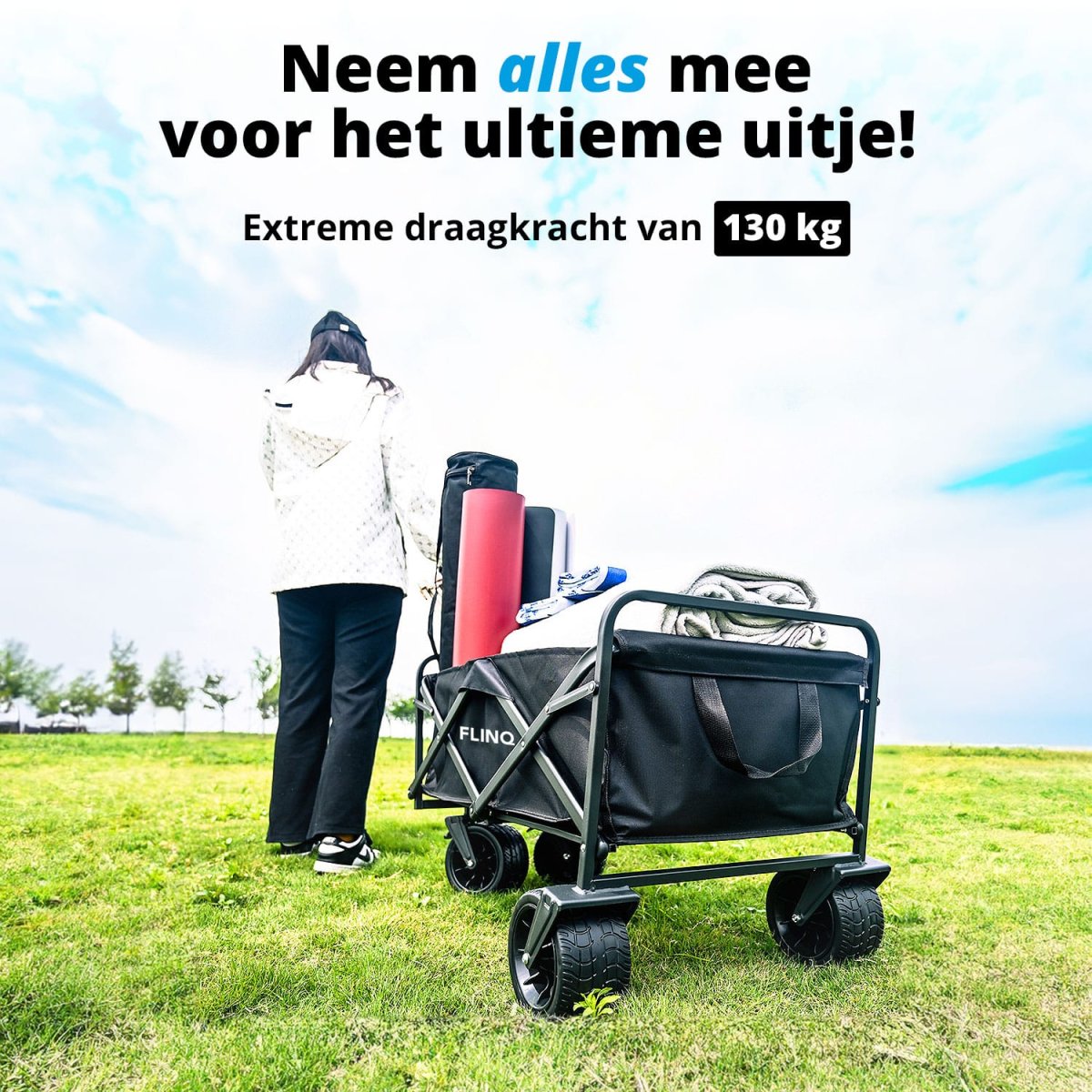FlinQ Opvouwbare Bolderkar 100 KG - Afbeelding 7