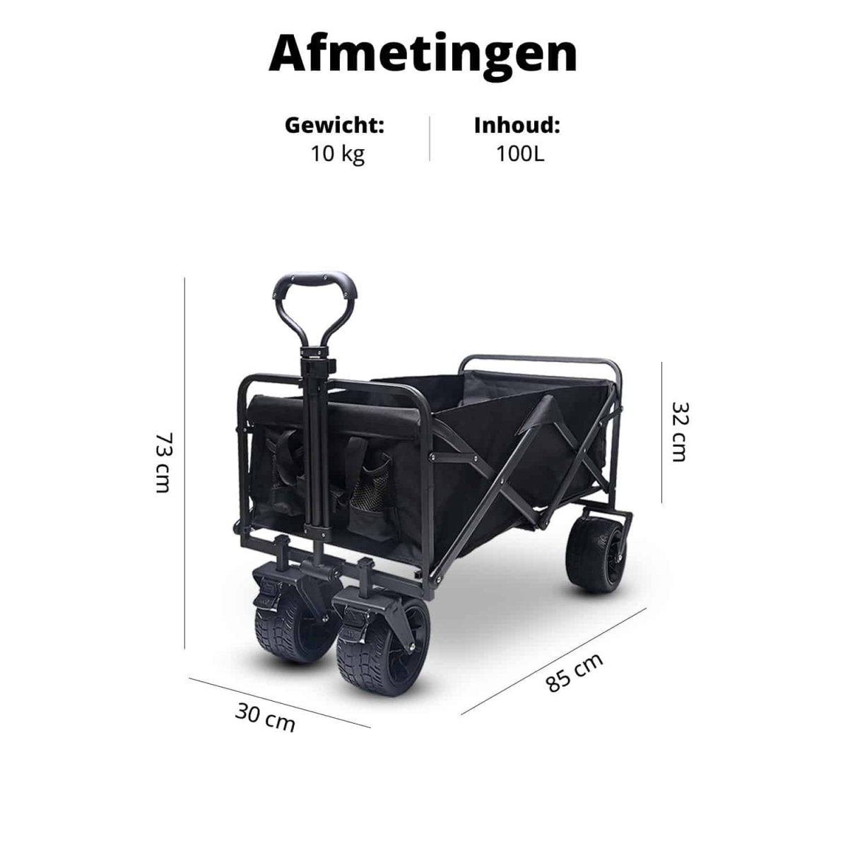 FlinQ Opvouwbare Bolderkar 100 KG - Afbeelding 9