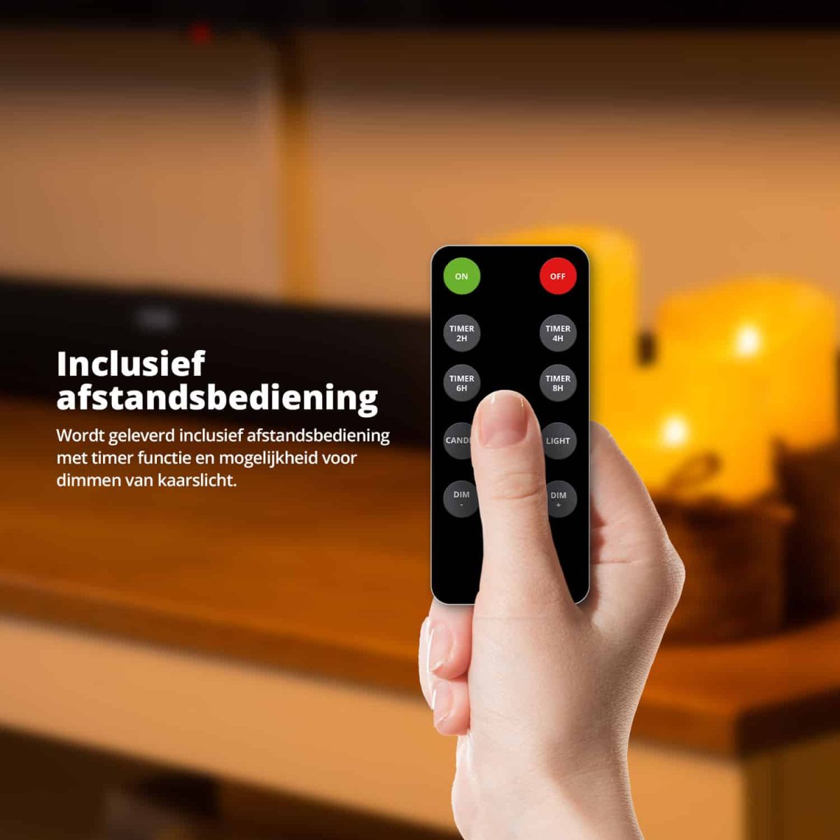 FlinQ LED Kaarsen met Bewegende Vlam – Touw - Afbeelding 6