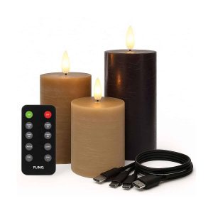 FlinQ Oplaadbare LED Kaarsen Pilar