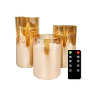 FlinQ Oplaadbare LED Kaarsen met Bewegende Vlam – Smoked Glass