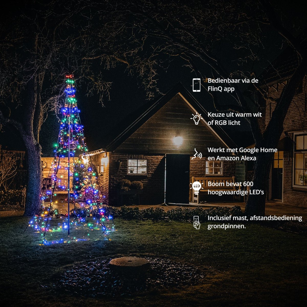 FlinQ 600 LED Luminus Slimme Kerstboom - Afbeelding 4