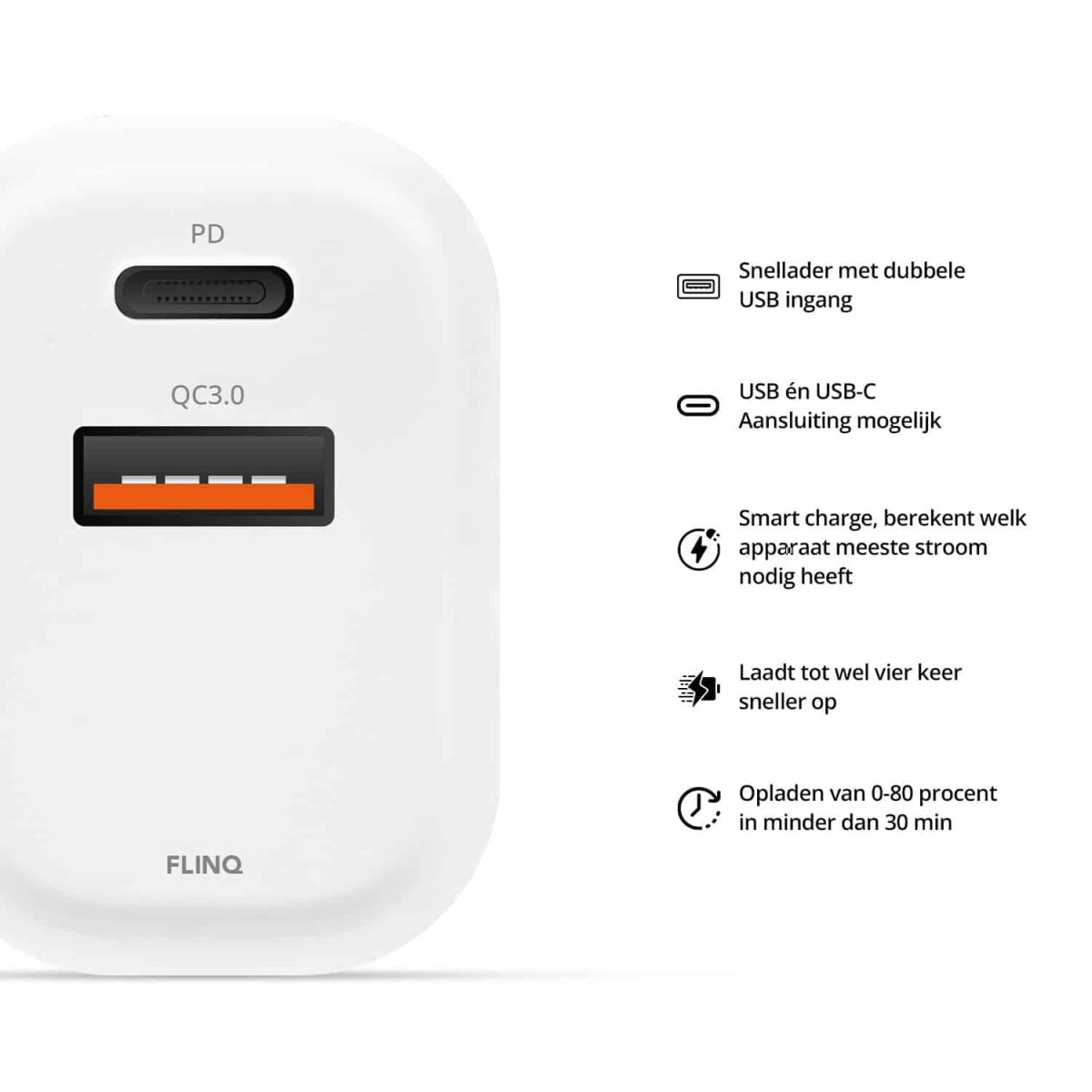 FlinQ 18W Snellader Adapter USB-C - Afbeelding 4