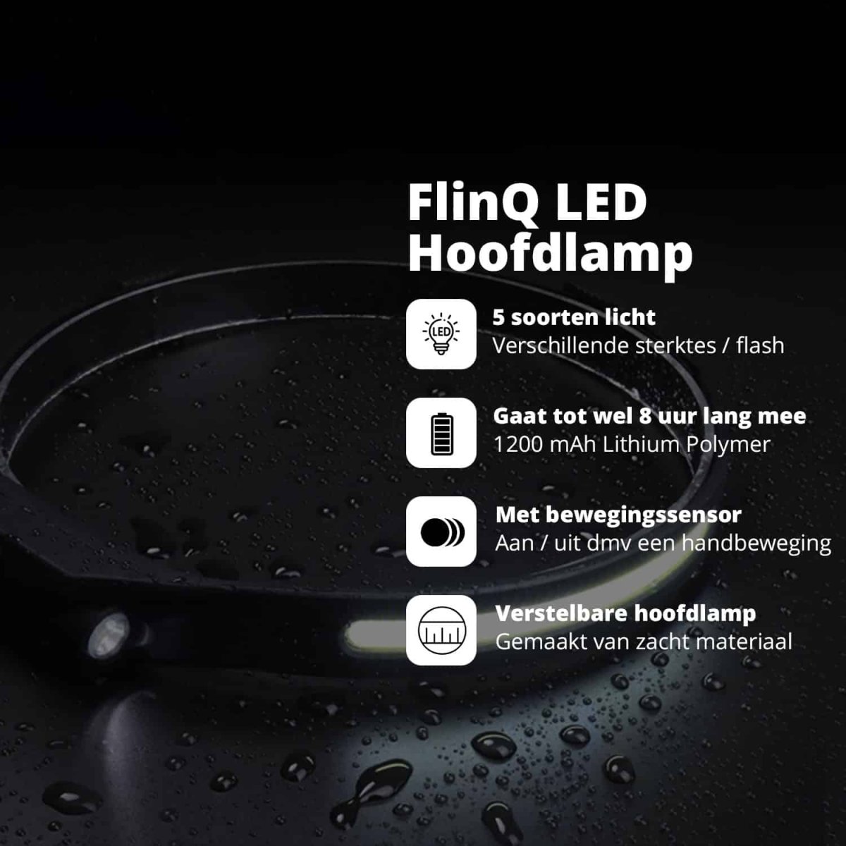FlinQ Rechargeable LED Motion Sensor Headlamp - Afbeelding 4