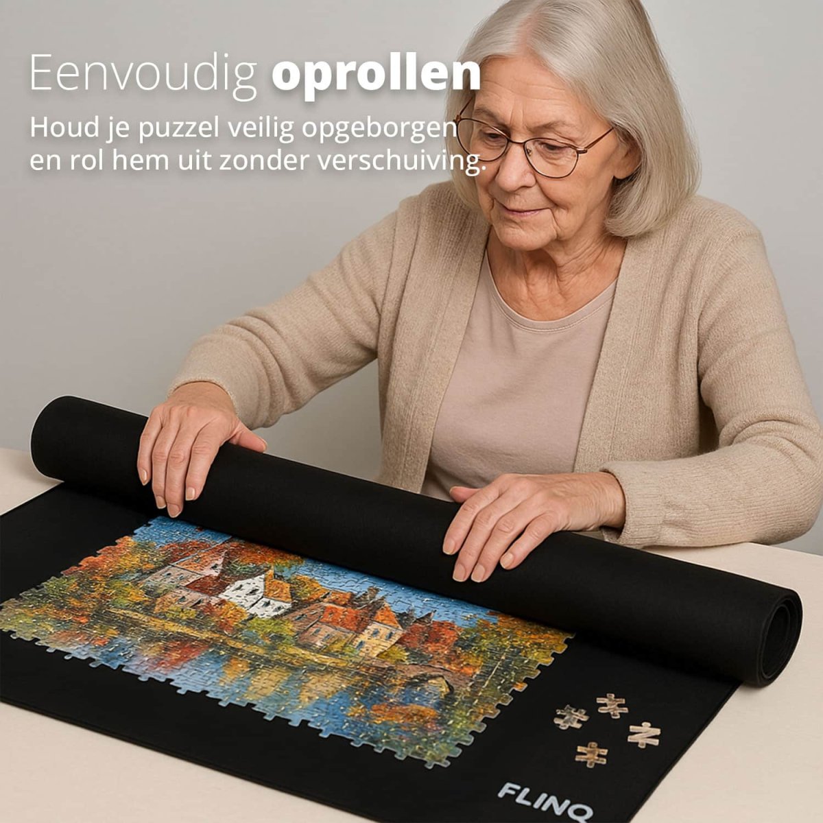 FlinQ Oprolbare Puzzelmat - Afbeelding 3