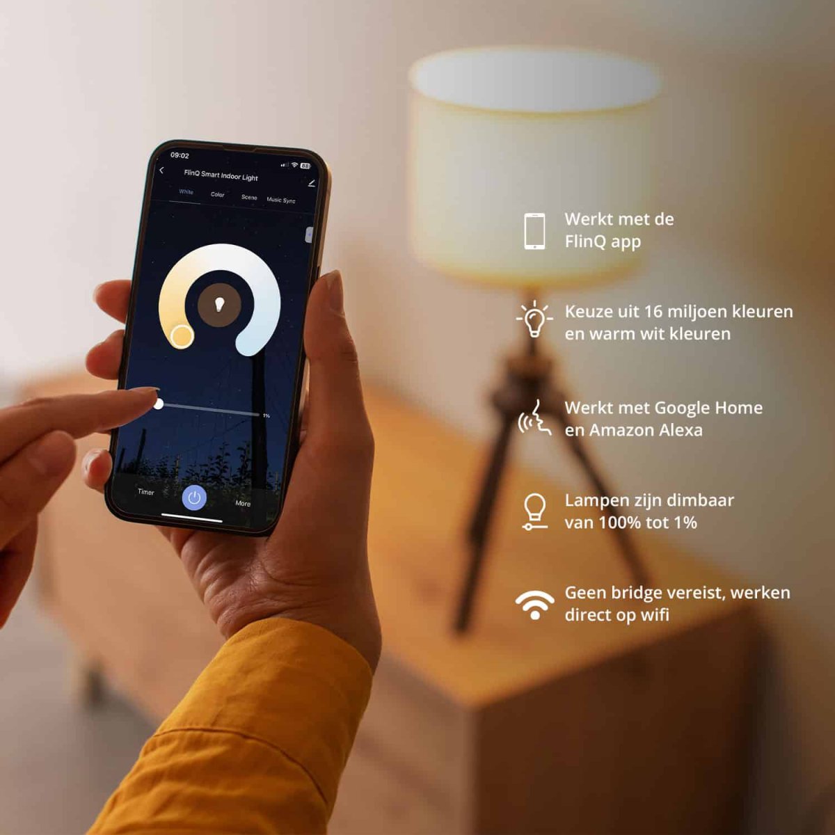 FlinQ Slimme Lampen E27 – 2-pack - Afbeelding 4