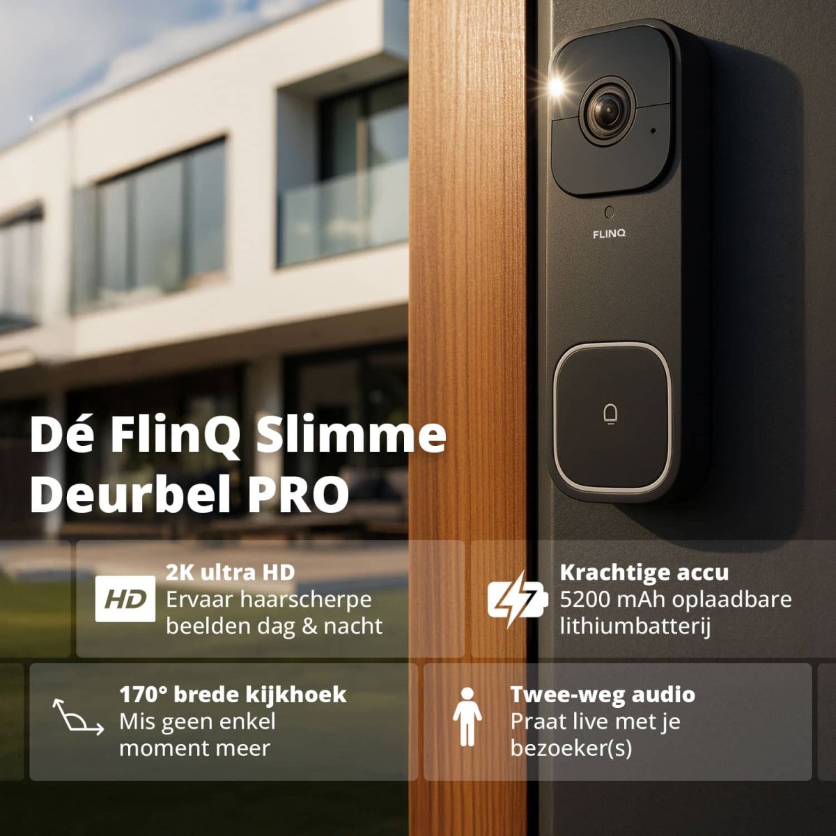 FlinQ Slimme Draadloze Video Deurbel Pro - Afbeelding 3