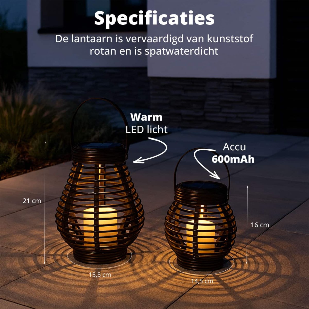 FlinQ Solar Lantaarn Bottassano 2-pack - Afbeelding 4