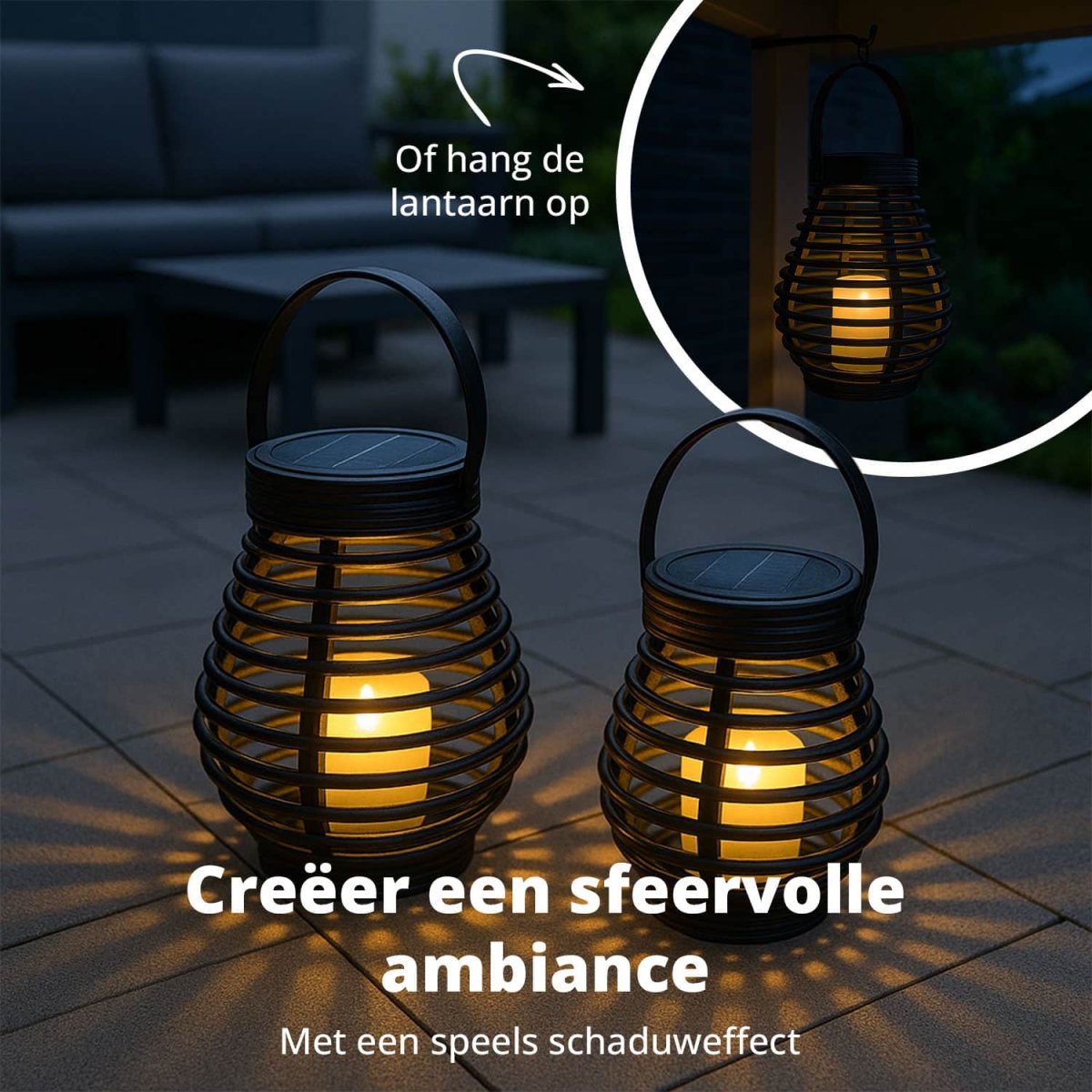 FlinQ Solar Lantaarn Bottassano 2-pack - Afbeelding 8
