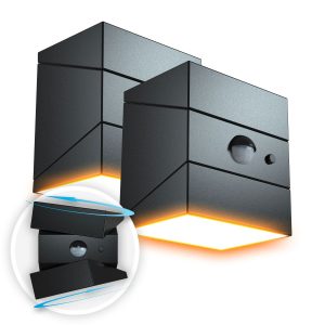 FlinQ Solar Wandlamp TwistCube – 2-pack