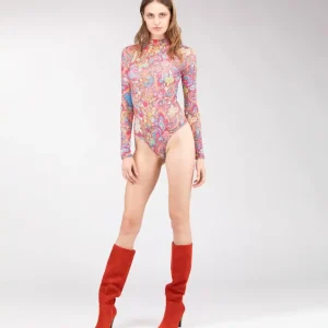 Indian pattern turtleneck bodysuit