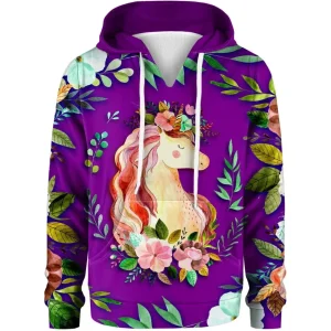 Unicorn Flower Kids Hoodie