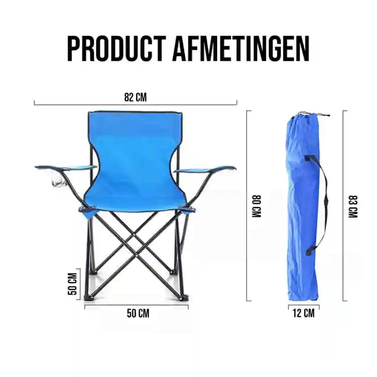 Campingstoel met bekerhouder – blauw - Afbeelding 6