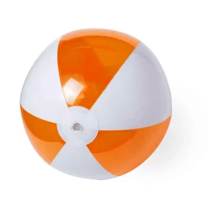 Strandbal gestreept oranje/wit