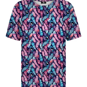 colorful feathers t-shirt