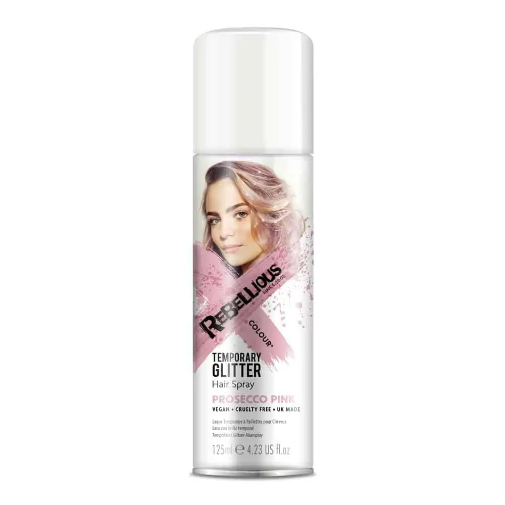 Paintglow Rebellious Glitter Hair Spray – Prosecco Pink – 125ml - Afbeelding 2