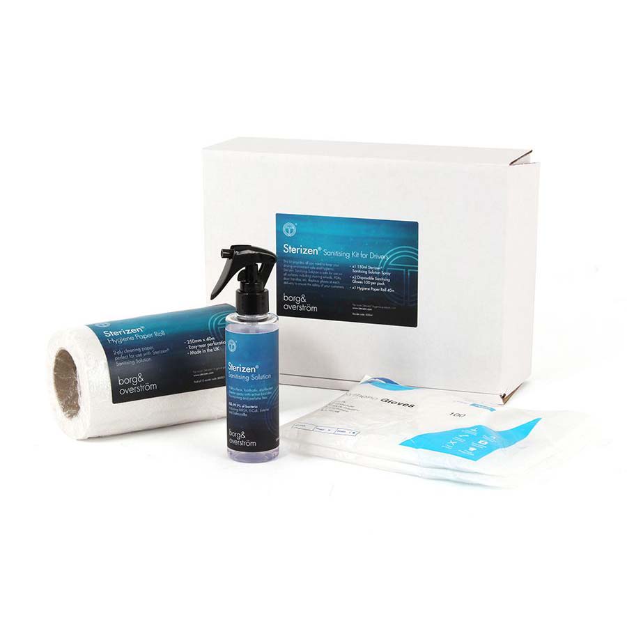 Hygiëne Desinfectie kit: desinfectie cleanerspray, handschoenen en papierrol
