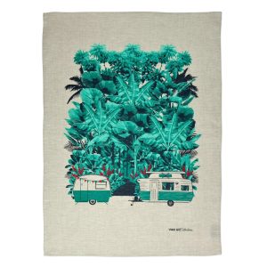 Theedoek linnen mint caravan