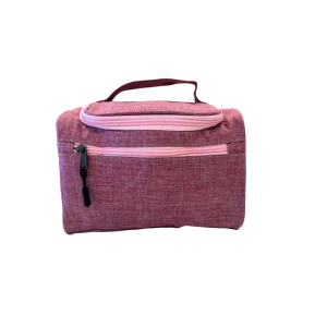 Toilettas met rits en haak roze