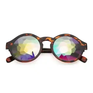 Deluxe tortoise caleidoscoop bril | Big flower